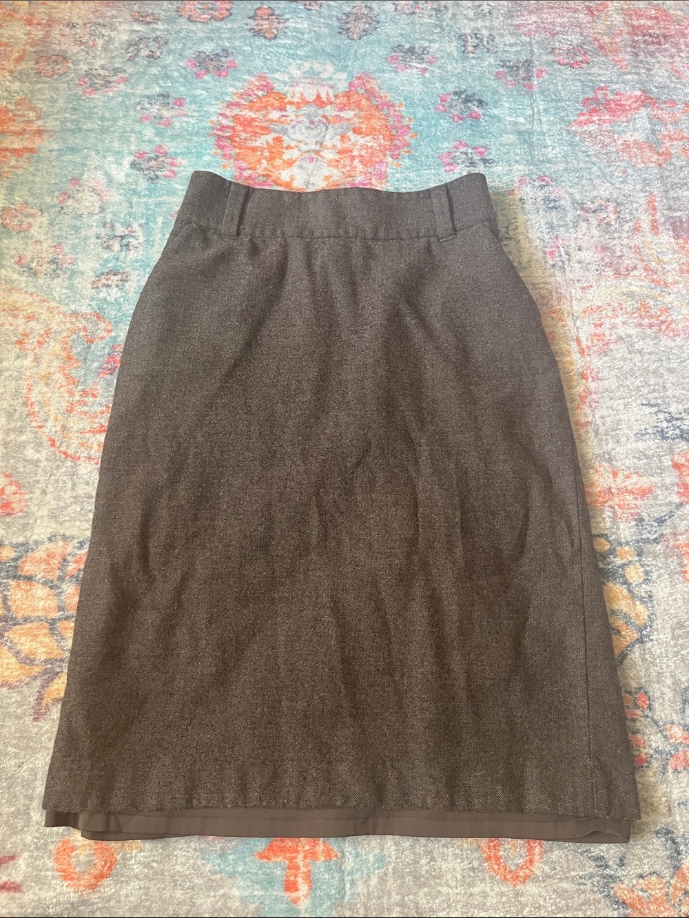 Banana Republic Brown Wool-Blend Pencil Skirt